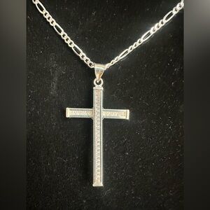 Elegant Silver Cross Pendant Necklace